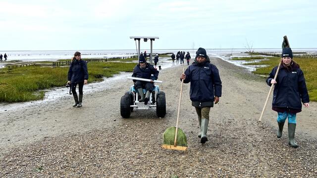 Excursion into the Wadden Sea by participants of the marine site managers conference. CWSS/ Bostelmann.